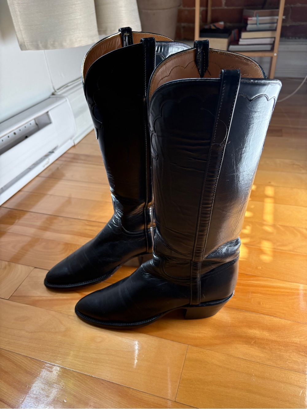 Luchesse Black Tall Cowboy Boots size 7 - Picture 2 of 8